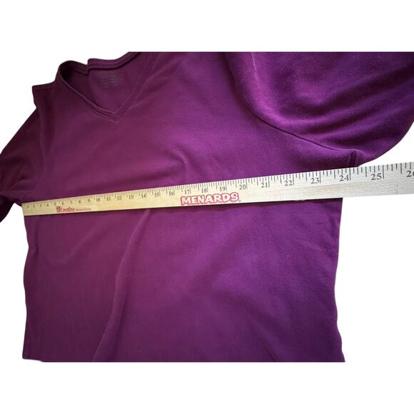 LL Bean Women's 2XL Plus 3/4 Sleeve V Neck Top Purple XXL Workout Exercise READ - Picture 5 of 7